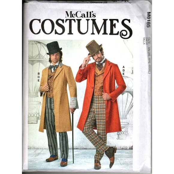 McCall's M8185 Mens XL to 3XL Victorian Steampunk Costume Uncut Sewing Pattern - Picture 1 of 2